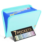 7 Pockets Accordion File Organizer (Sky Blue / 7 Pocket)