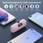 2 Pack] Mini Portable Charger 5000mAh Power Bank (Light Purple+Pink)