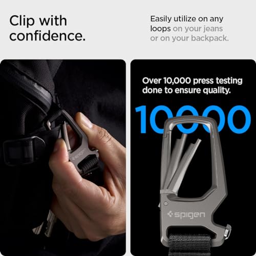 Life Carabiner Key Ring Clip (Key Ring Clip / Gunmetal (1 Pack))