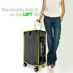 3Pcs Thicken Clear Luggage Cover (Clear-Green Frame / 20"+24"+28")
