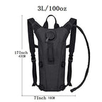 Tactical Water Hydration Pack Military 3L Water Bladder Carrier Backpack Leakproof for Running Jogging Cycling Hiking (Tan Khaki & Black)