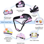 Kids Travel Tray for Car Seat (Pink Alpaca)