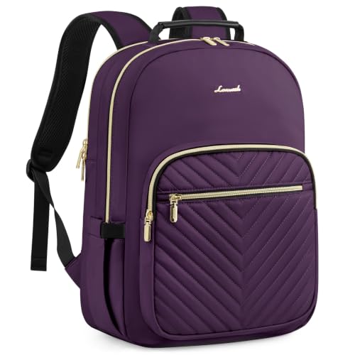 Laptop Backpack Purse for Women (Deep Plum / 15.6-Inch)
