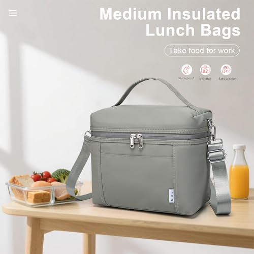 NOL 8L Insulated Lunch Bag for Women (Cool Gray / Medium (8 Liters))