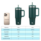 30 oz Insulated Tumbler Water Bottle with Handle (30 Ounces / Dark Green)