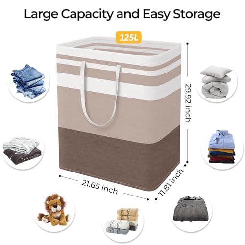 2 Pack Large Laundry Basket (125L / Brown)