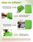 Inflatable Seat Cushion (1 Pack - Lightgreen)