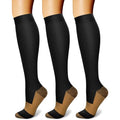 Compression Socks for Women & Men Circulation (Small-Medium / 11 Copper Black/Black/Black)