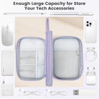 Tech Pouch Lightweight Electronics Organizer Travel Case (Gourd Pattern-Purple / L)