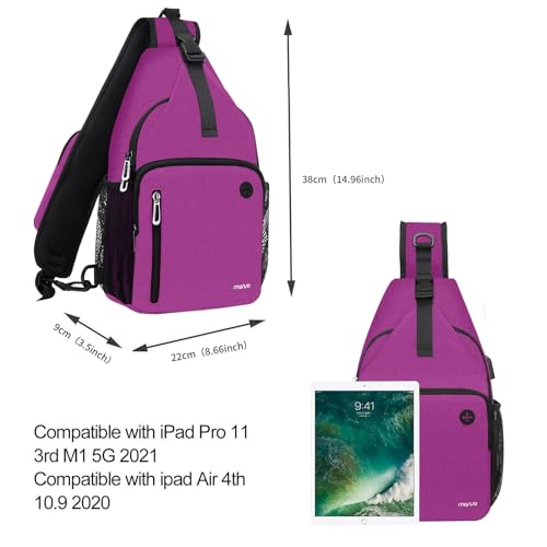 Sling Backpack Bag (Rose Red)