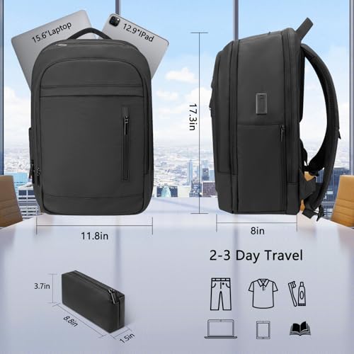 Business Travel Lightweight Laptop Backpack for Men (15.6MAX" / Classic / Black)