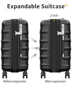 20 Inch Expandable Carry On Luggage 22x14x9 Airline Approved Suitcase (0-Black / Carry-On 20-Inch)
