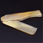 Brown Yak Horn Comb Foldable Yak Horn Pockets Clip Moustache Beard Styling Tool Portable Comb Hairdressing Hair Care Tools Styling ToolBrushes Hair Combs