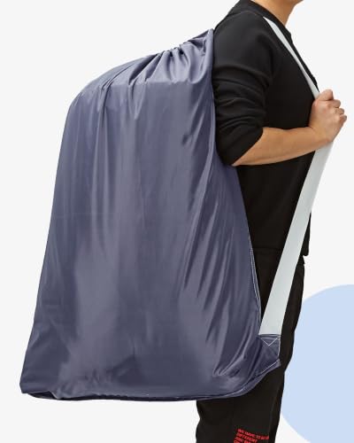 XL Laundry Bag with Strap ((1 pack) Grey)