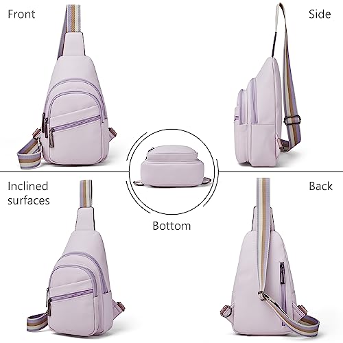 Sling Bag Crossbody Bags for Women Small Cross Body Bag Fanny Packs Chest Sling Purse for Daily Travel Leisure Sport (Purple)