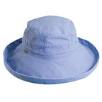Women's Cotton Hat with Inner Drawstring and Upf 50+ Rating (One Size / Periwinkle)