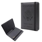 Premium Leather Passport Holder Covers Case (ELA-BLACK)