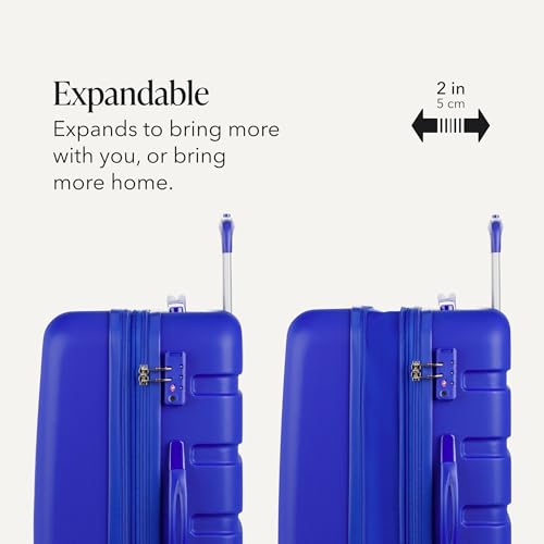 7366 Signature Hardside Expandable Luggage with Spinner Wheels (Checked-Medium 23-Inch / Cobalt)