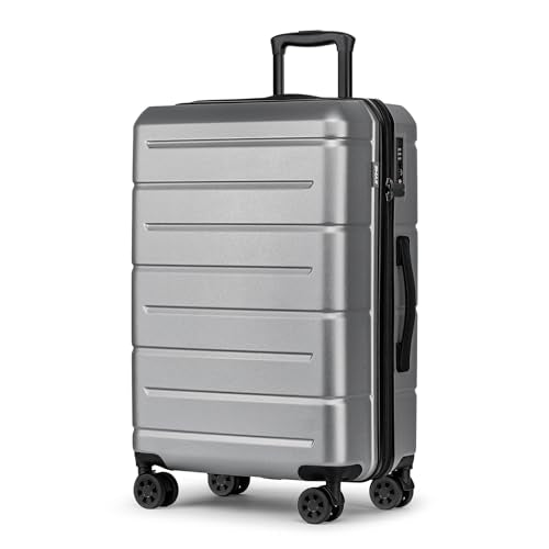 24 Inch Luggage (Silver / Checked-Medium 24-Inch)