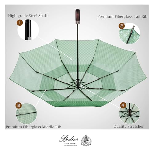Folding Umbrella Real Wood Handle Pimlico Juniper Green (Pimlico Juniper Green)