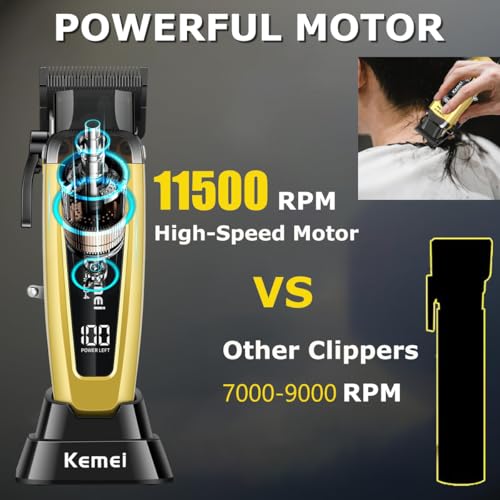 90 4 Professional Hair Clippers for Men 11500 RPM Barber Clippers (Gold)
