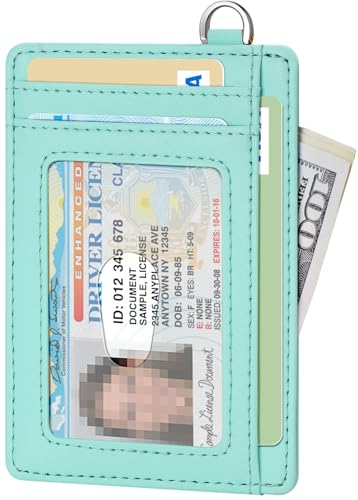 Slim Minimalist Wallet RFID Credit Card Holder for Men (small / Lake Blue)