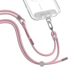 6mm Rope Cross Body Strap with Card (6mm / Blush Pink With Silver Clasp)