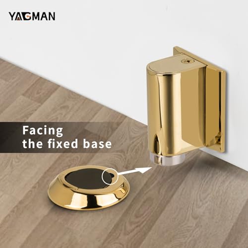 Magnetic Door Stopper Floor Mount (Polished Gold)