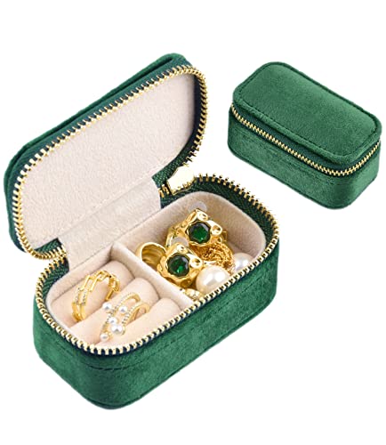 Travel Jewelry Case (Mini-Emerald Green / Small Rectangle)