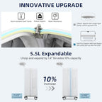 Hard Case 24 Inch Expandable Check in Luggage with Wheels (White / Expandable 24 Inch)