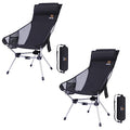Ultralight Compact High Back Backpack Camp Chair (Black)