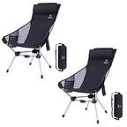 Ultralight Compact High Back Backpack Camp Chair (Black)
