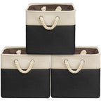 13" x 13" Large Fabric Storage Cubes (Black / 13" Cube - 13" x 13" x 12.5")