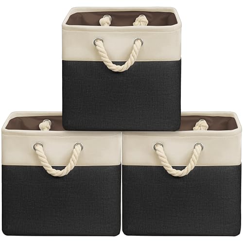 13" x 13" Large Fabric Storage Cubes (Black / 13" Cube - 13" x 13" x 12.5")