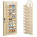 10 Tiers Mesh Over Door Shoe Organizer Storage (Beige-1 Pack of 10 Cell)