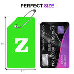 8 Pack Initial Luggage Tags for Suitcases Airplane Travel Essentials (Green / Letter Z)