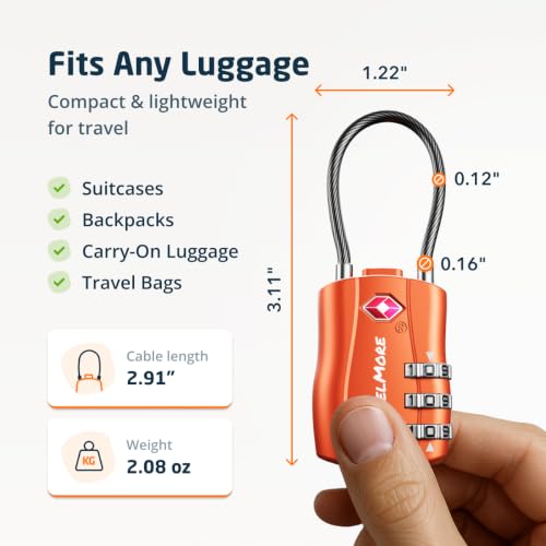 TSA Approved Luggage Locks (Orange / 2 Pack)