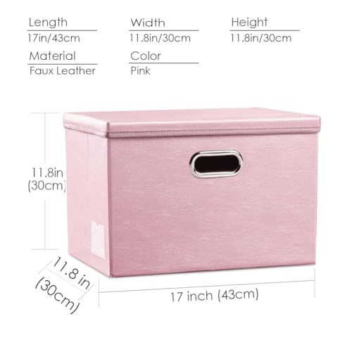 Large Stackable Storage Bins with Lids [5 (Pink / Large(5-Pack))