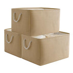 Organization and Storage Basket for Organizing (Beige / 3PCS/X Large -17.7Lx13.8Wx9.8H)