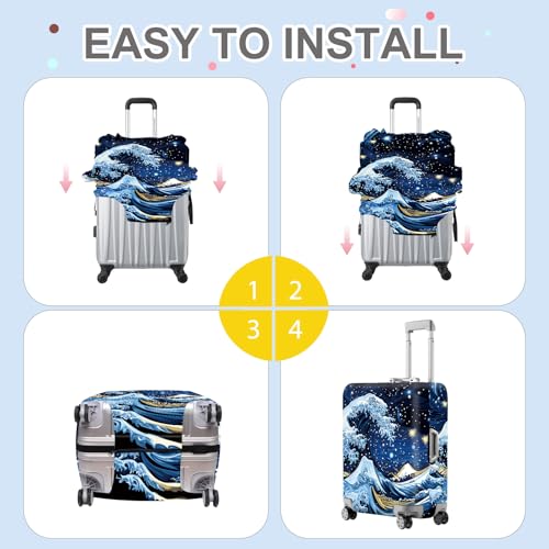 Starry Ocean Wave Luggage Cover (#20 / L(fits 28-30Inch suitcase))