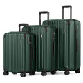 Luggage Set Light and Durable Hardshell (Dark Green2.0 / 3-Piece Set (20/24/28))