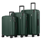 Luggage Set Light and Durable Hardshell (Dark Green2.0 / 3-Piece Set (20/24/28))