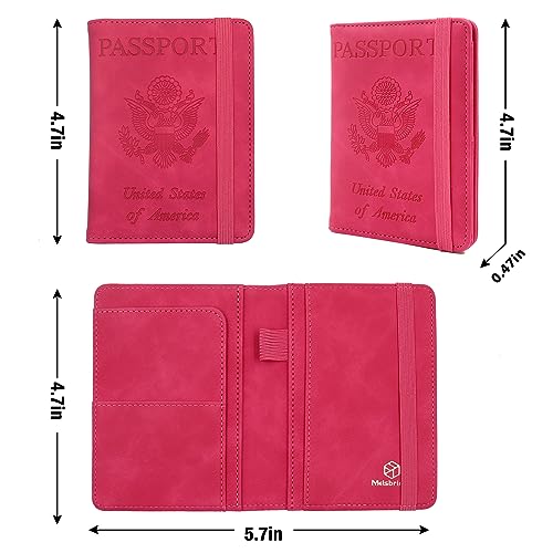 Premium Leather Passport Holder Covers Case (ELA-ROSE RED)