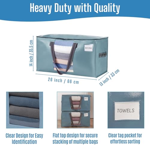 Moving Bags Wide Open Top (Shiny Light Blue / 4 Pack)