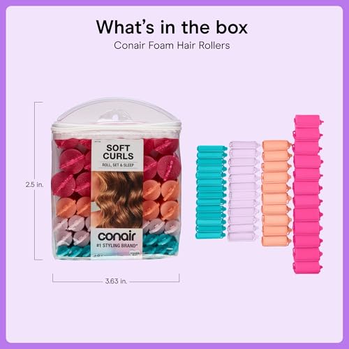 Hair Rollers for Heatless Curls Overnight (1 Count (Pack of 48) / Assorted)