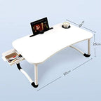 23.6'' Ergonomic Lap Desk with Storage Drawer & Cup Holder, Foldable Laptop Bed - Image 4
