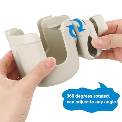 Stroller Cup Holder with Phone Holder (All Off White)