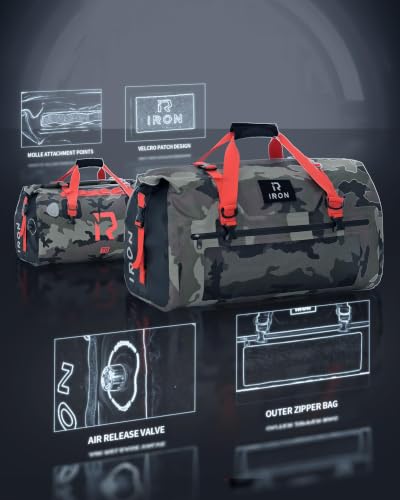 Waterproof Motorcycle Duffel Bag Tail Bag 70L Dry Bags Luggage (70L / Camouflage)