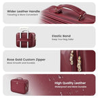 Makeup Bag with LED Lighted Mirror 12.2 IN Cosmetic Train Case Double Layer (12.2 Inch Red / 0-Double Layer)