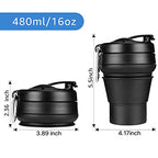 2PACK Collapsible Coffee Cup (Black / 2 x 16 Ounces)